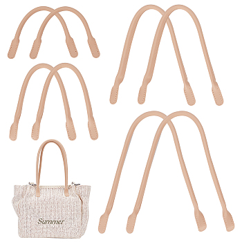 8Pcs 4 Style PU Leather Sew on Bag Handles, Antique White, 32~62.5x1.5~1.6x0.95~1.1cm, Hole: 1.5mm, 2pcs/style