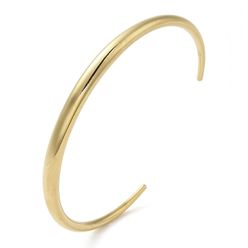 304 Stainless Steel Open Cuff Bangles, Jewely for Women, Golden, Inner Diameter: 2-1/2x2-1/8 inch(6.3x5.4cm)