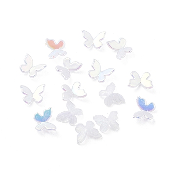 Butterfly Rainbow Iridescent Plating Acrylic Cabochons, Nail Care Decoration Accessories, WhiteSmoke, 8x10x3mm