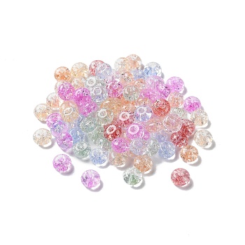 Crackle Glass Beads, Round, Mixed Color, 8x4.5mm, Hole: 2mm