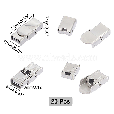 20Pcs Rectangle 201 Stainless Steel Watch Band Clasps(STAS-UN0051-85)-3