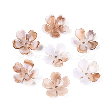Two Tone Opaque Plastic Bead Caps(KY-N025-48)-1