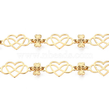 Brass Heart with Infinity Link Chains(CHC-N019-01LG)-4