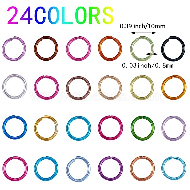 10320Pcs 24 Colors Aluminum Wire Open Jump Rings(ALUM-SZ0001-10)-2