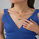Synthetic Malachite Butterfly Pendant Necklace with Titanium Steel Chains(SM4957-1)-3