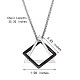304 Stainless Steel Triangle & Rhombus Pendant Necklace with Box Chains(JN1045B)-3