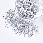 Shining Nail Art Glitter, Manicure Sequins, DIY Sparkly Paillette Tips Nail, Star, Silver, 2.5x2.5x0.3mm(MRMJ-T017-04H)