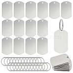 DIY Stainless Steel Keychain Making Kits, Oval, 49.5x28x1.5mm, Hole: 4mm(DIY-OC0014-11B)