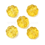 Glass Beads, Flower, Yellow, 13.5x5.5mm, Hole: 1mm(GLAA-D303-03G)