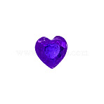 Glass Rhinestone Cabochons, DIY Accessories for Jewelry Pendant Making, Birthstone Color Style Rhinestone, Heart, Amethyst, 4mm, 20pcs/bag(GLAA-TAC0006-4mm-04)