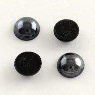 Pearlized Plated Opaque Glass Cabochons, Half Round/Dome, Black, 7.5~8x3~4mm(PORC-S801-8mm-12)