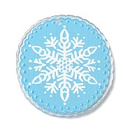 Christmas Series Acrylic Pendants, Snowflake, 39.5x37x2.3mm, Hole: 2mm(OACR-B012-A06)