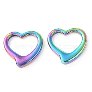 Ion Plating(IP) Stainless Steel Linking Rings, Heart, Rainbow Color, 24x23.5x4.3mm, Hole: 18x12.5mm(STAS-O142-66M)