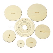 Wood Macrame Coaster Cutting Template, Macrame Coaster Tools, for DIY Crafts Making, Flat Round, Lemon Chiffon, 60~160x2mm, Inner Diameter: 40~140mm, 12pcs/set(DIY-XCP0003-33)