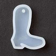 Boot Pendant Silicone Molds, Resin Casting Molds, for UV Resin & Epoxy Resin Jewelry Making, White, 40x31x8mm, Hole: 2.5mm(DIY-K054-03)