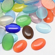 Cat Eye Cabochons, Oval, Mixed Color, 10x8x2.5mm(X-CE-J005-8x10mm-M)