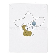Rectangle Cardboard Earring Display Cards, for Jewlery Display, Women Pattern, 6.2x4.9x0.04cm, about 100pcs/bag(CDIS-P004-16B-03)