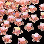 Transparent Acrylic Beads, Bead in Bead, AB Color, Faceted, Star, Salmon, 14x15x8.5mm, Hole: 2mm, about 518pcs/500g(TACR-S152-02D-SS2109)