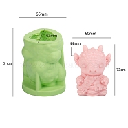 12 Zodiac Aromatherapy Candle Silicone Mold, for Candle Making, Food Grade Silicone, Yellow Green, Dragon, 6.6x6.3x8.1cm(PW-WG51579-05)