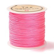 50 Yards Nylon Chinese Knot Cord, Nylon Jewelry Cord for Jewelry Making, Hot Pink, 0.8mm(NWIR-C003-01A-06)