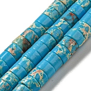 Synthetic Imperial Jasper Dyed Beads Strands, Disc, Heishi Beads, Deep Sky Blue, 4~4.5x2~3mm, Hole: 0.7mm, about 140~141pcs/strand, 14.88''~15.12"(37.8~38.4cm)(G-D077-D01-02H)