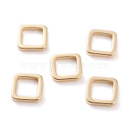Brass Linking Rings, Long-Lasting Plated, Square, Real 24K Gold Plated, 6x6x1mm, Inner Diameter: 4x4mm(KK-Y003-01A-G)