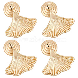 Ginkgo Leaf Alloy Drawer Cabinet Drop Pull Handles, with Iron Screw, Doorknob Accessories, Matte Gold Color, 59mm(FIND-WH0139-59MG)