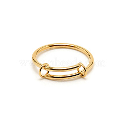 304 Stainless Steel Wire Wrap Expandable Adjustable Ring for Women, Golden, US Size 6 1/2(16.9mm)(RJEW-WH0007-01B-G)