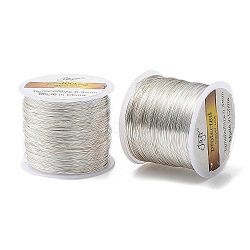 Copper Wire, with Spool, Silver, 0.4mm, about 393.70 Feet(120m)/Roll(CWIR-XCP0001-15S)
