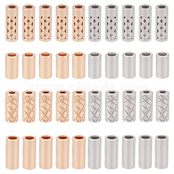 CHGCRAFT 64Pcs 8 Style Zinc Alloy Cord Ends, End Caps, Column, Mixed Color, 14~20x6.8~8mm, Hole: 3.6~4.8mm, Inner Diameter: 5.6~7mm, 8pcs/style(FIND-CA0003-35)