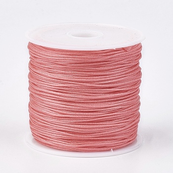 Nylon Thread, Nylon String Jewelry Bead Cord for Custom Woven Jewelry Making, Salmon, 0.8mm, about 49.21 yards(45m)/roll