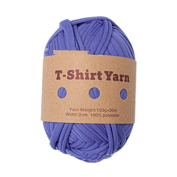 Polyester Cloth Yarn, For Hand Knitting Thick Thread, Crochet Cloth Yarn, Slate Blue, 20mm, about 32.81 Yards(30m)/Skein