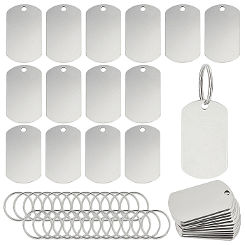 DIY Stainless Steel Keychain Making Kits, Oval, 49.5x28x1.5mm, Hole: 4mm