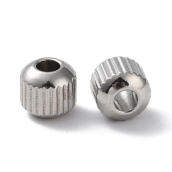 303 Stainless Steel Beads, Rondelle, Stainless Steel Color, 6x5.5mm, Hole: 2.5mm