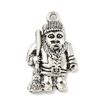Tibetan Style Alloy Pendants, Soldier Charms, Nickel, Antique Silver, 26x15.5x3mm, Hole: 1.6mm