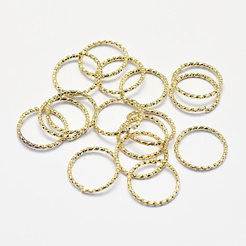 Long-Lasting Plated Brass Jump Rings, Real 18K Gold Plated, Nickel Free, Ring, Open Jump Rings, 18 Gauge, 12x1mm, Inner Diameter: 10mm