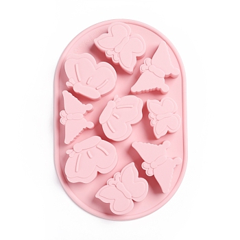 Food Grade Silicone Molds, Fondant Molds, Baking Molds, Chocolate, Candy, Biscuits, UV Resin & Epoxy Resin Jewelry Making, Butterfly, Pink, 227x149x24mm, Inner Size: 26~59x38~63mm