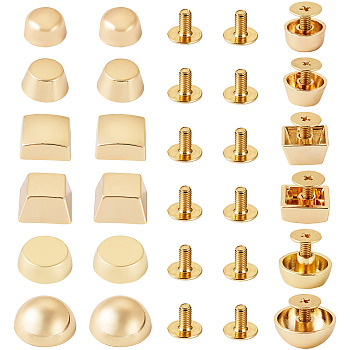 12Pcs 6 Styles Alloy Decoration Rivets, for Belt Clothes Purse Handbag Leather Craft DIY Handmade Accessories, Mixed Shapes, 10.5~15mm, 2pcs/style