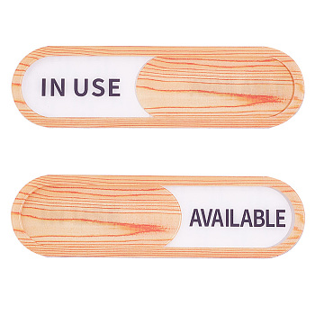 Wood Grain Pattern Acrylic Slide Signs for Restroom, Oval, BurlyWood, 195x55x4mm