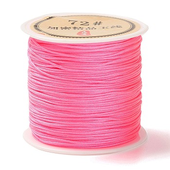50 Yards Nylon Chinese Knot Cord, Nylon Jewelry Cord for Jewelry Making, Hot Pink, 0.8mm