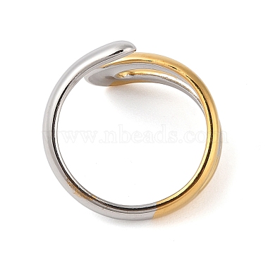 304 Stainless Steel Open Cuff Rings for Women(RJEW-Z058-03G)-3