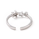 Clear Cubic Zirconia Hollow Out Star Open Cuff Ring(RJEW-E072-23P)-3
