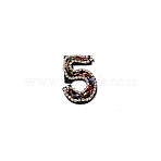 Number Colorful Rhinestone Patches, Sew on Appliques, Costume Accessories, for Clothes, Bag Pants, Shoes, Cellphone Case, Num.5, 51x30x6mm(DIY-WH0308-25E)
