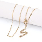 304 Stainless Steel Mixed Chain Necklaces for Women, Real 14K Gold Plated, 16.73 inch(42.5cm)(NJEW-N062-02G)