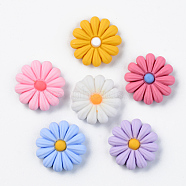 Resin Cabochons, Opaque, Sunflower, Mixed Color, 16x4.5mm(X-RESI-R429-04A)