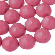 Opaque Acrylic Cabochons, Faceted, Half Round, Deep Pink, 23x22x11mm, about 140pcs/500g(MACR-S373-138-A09)