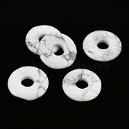 Natural Howlite Pendants, Donut/Pi Disc, 18x4.5~5.5mm, Hole: 5.5mm(G-T122-66O)