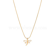 Dragonfly Pendant Necklace, Gold Plated Stainless Steel Snake Chain Necklaces for Women(WN9031-1)