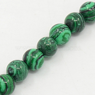 Synthetic Malachite Beads Strands, Dyed, Round, Dyed, 4mm, Hole: 1mm, about 96pcs/strand, 15.1 inch(G-D065-4mm)
