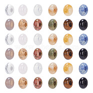 36Pcs 12 Styles Natural Gemstone European Beads, Large Hole Beads, Rondelle, 10x4.5mm, Hole: 4mm, 3pcs/style(SPDL-AR0001-02)